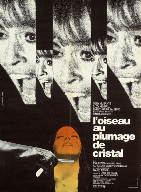 Affiche française du giallo L'Oiseau au plumage de cristal, de Dario Argento (1970)